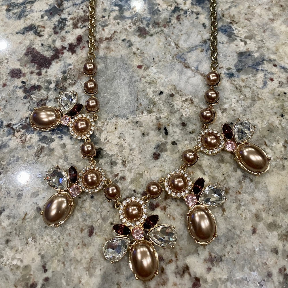 Rose Gold/ Nude Necklace, adjustable.